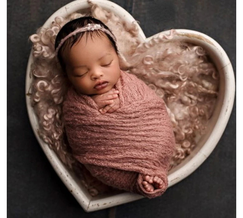 Newborn Photography Props Wrap Soft Mohair Knitted Blanket
