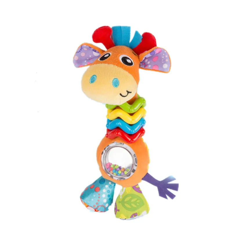 Colourful Animal Rattle Plush Stuffed Handbell Baby Soft Rattle Toys