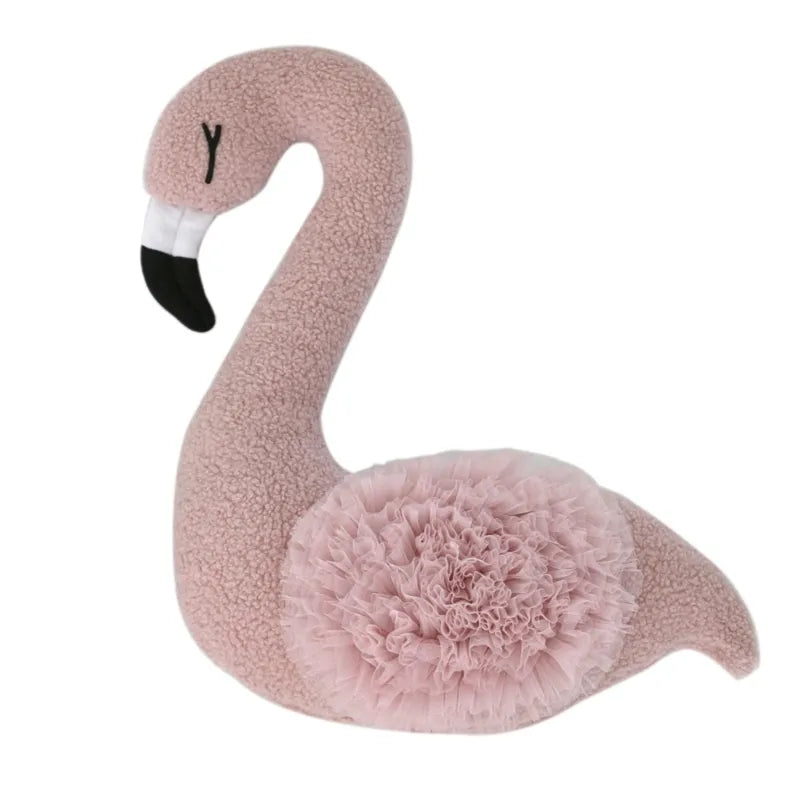 Newborn Backdrop Cute Pink Flamingo Posing Doll