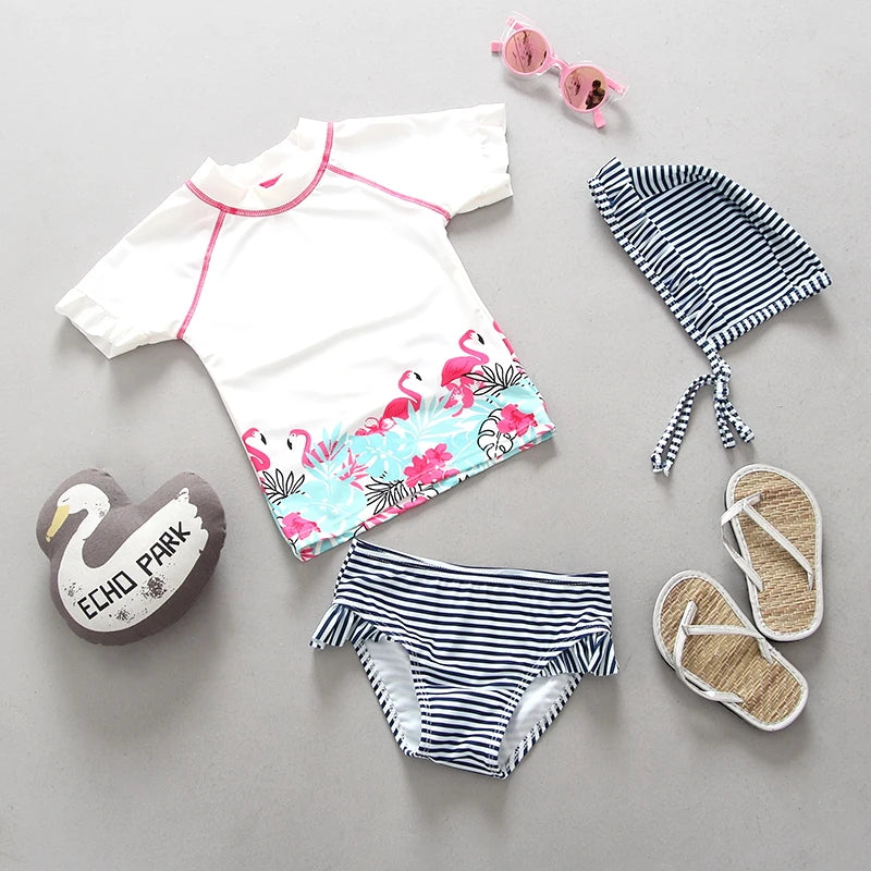Princess Sweet Baby Swimwear + Hat Beach Dress Bikini