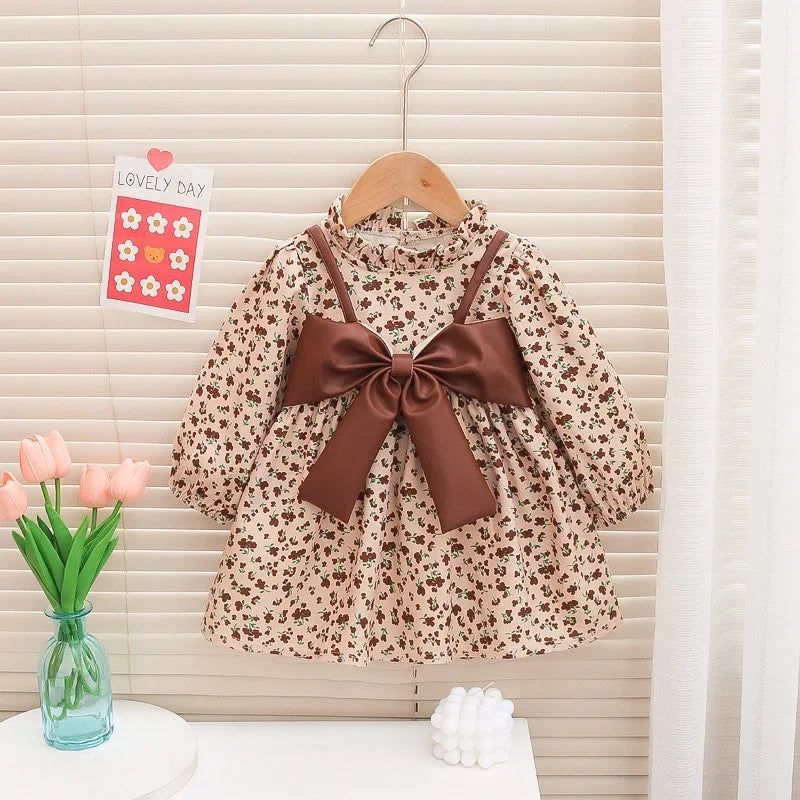2024 Girls First Birthday Print Baby Girls Dresses