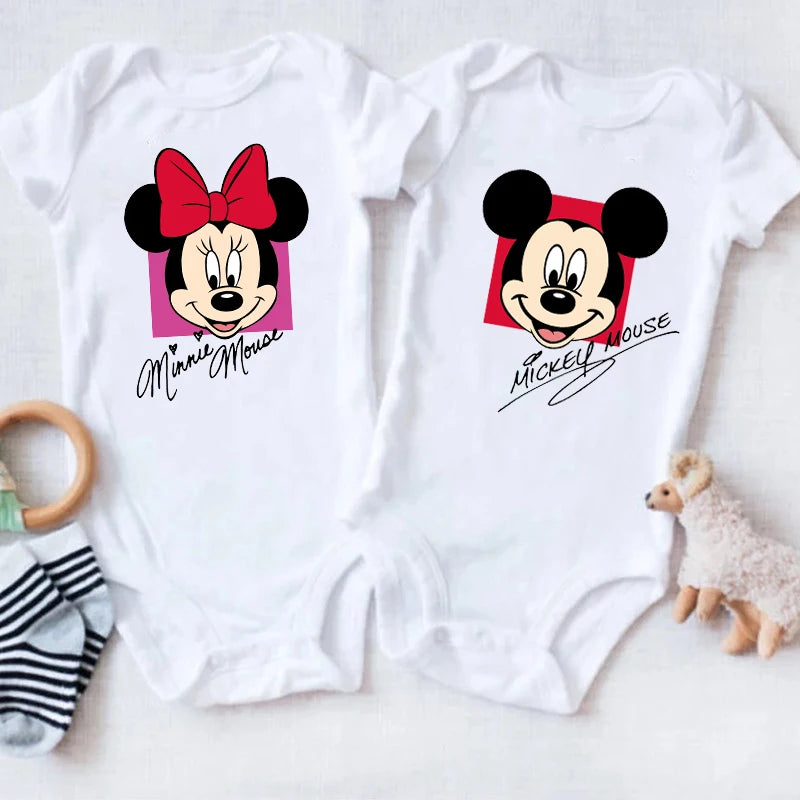 Disney Mickey Mouse Twins Baby Bodysuit Soft Romper