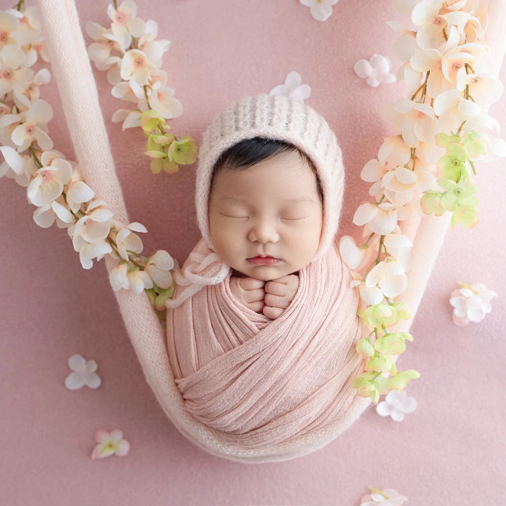 Pink Baby Wrap Newborn Photography Props Knitted Newborn Wraps