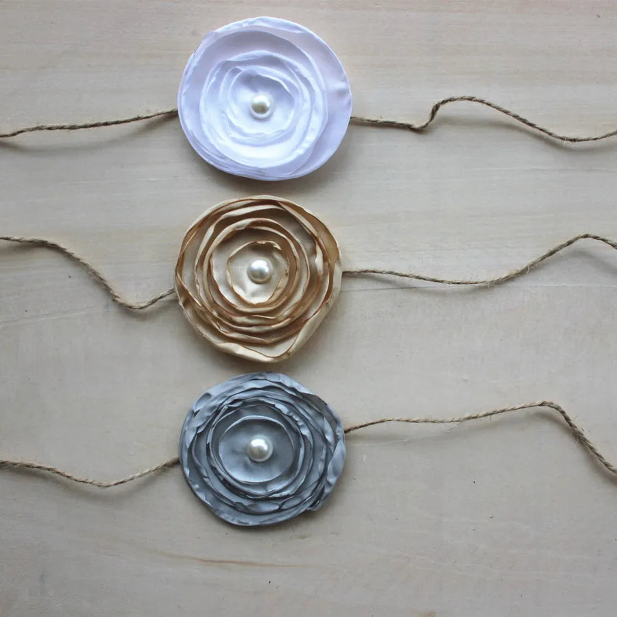 15pcs Handmade Props Newborn Baby Girl Headbands With Pearl