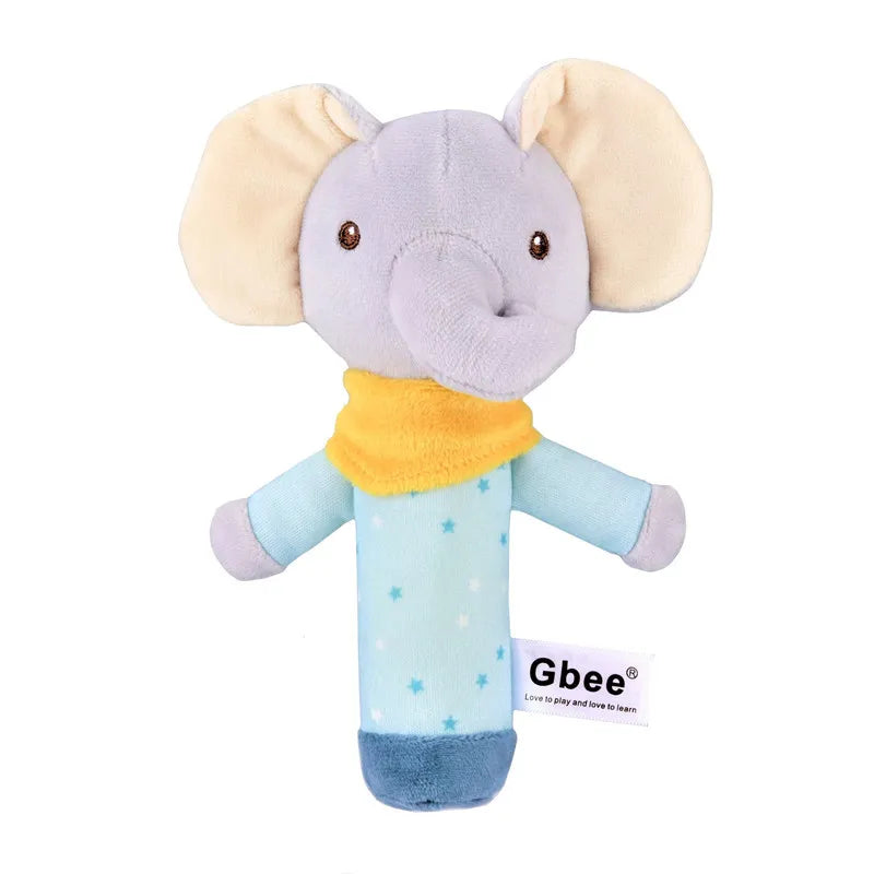Colourful Animal Rattle Plush Stuffed Handbell Baby Soft Rattle Toys