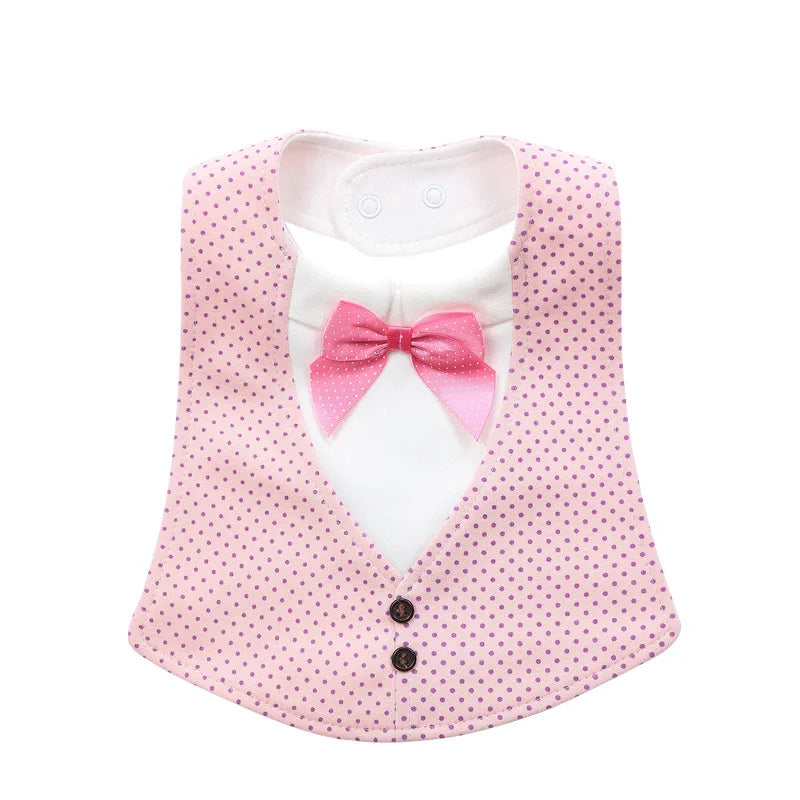 Pure Cotton Baby Bibs Infant Boy Gentleman Bib With Bow Tie