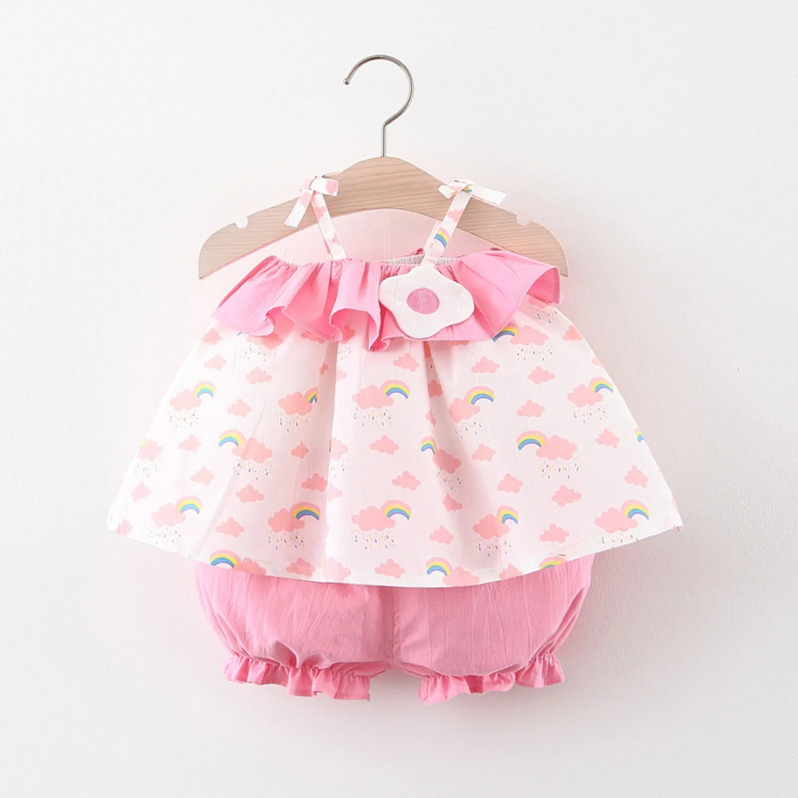3 6 9 12 18 24 Months Newborn Baby Girls Clothes Sets Floral Print Summer Sleeveless Tops+PP Shorts Sets Infant Outfits Clothes