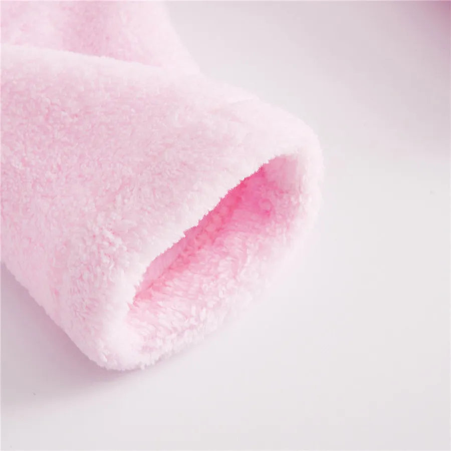 5Pcs Newborn Set Pink White Bathrobes