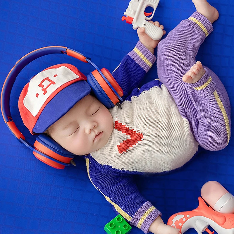 Newborn Baby Photography Props Knitting Jumpsuit+Cap