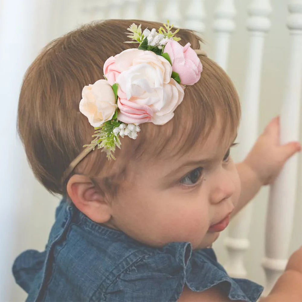 2023 New Fresh Pastoral Style Performance Children Headband Super Elastic Floral Baby Headband Korean Style Baby Headband