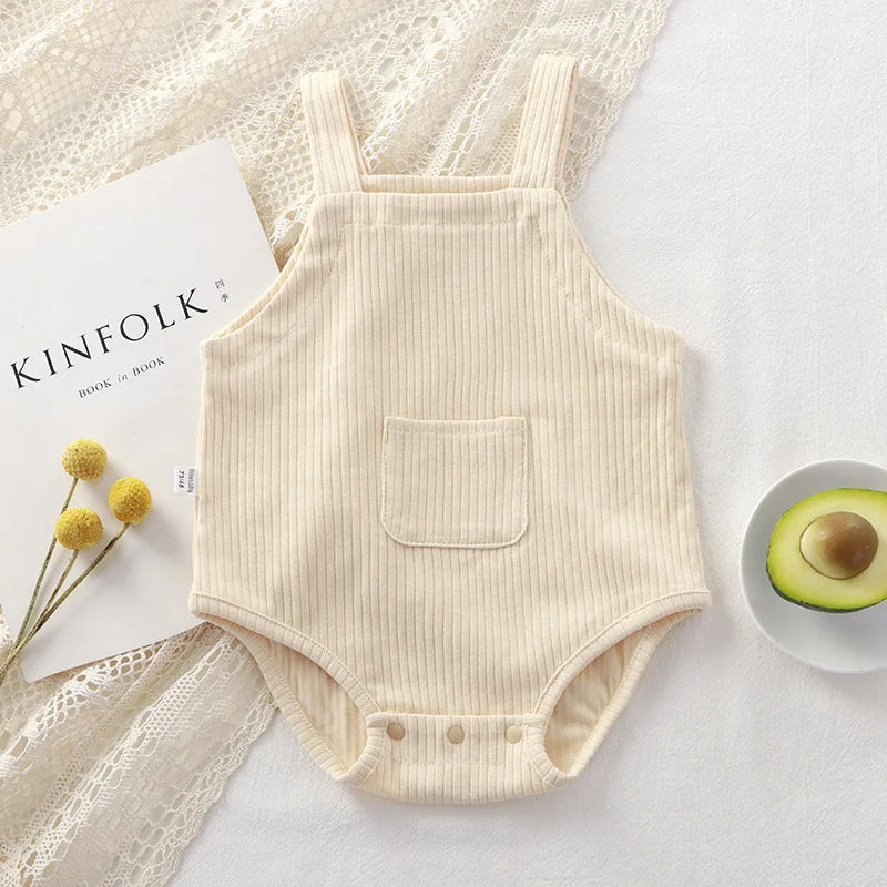 Knitted stripe Baby Summer Sleeveless Jumpsuits Playsuit One piece