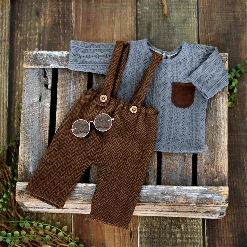 Baby Photography Clothing Sets 3pcs Gentleman Outfit British Style