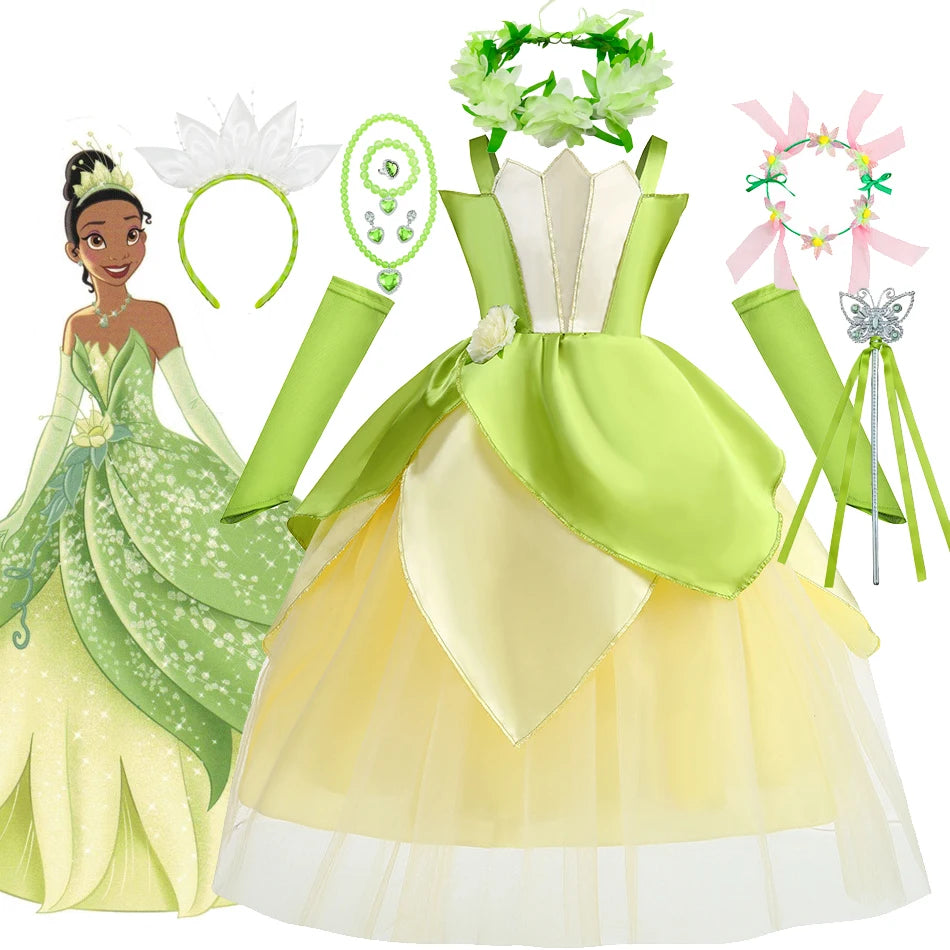 Disney Fancy Tiana Dress The Princess and the Frog Cosplay Clothing