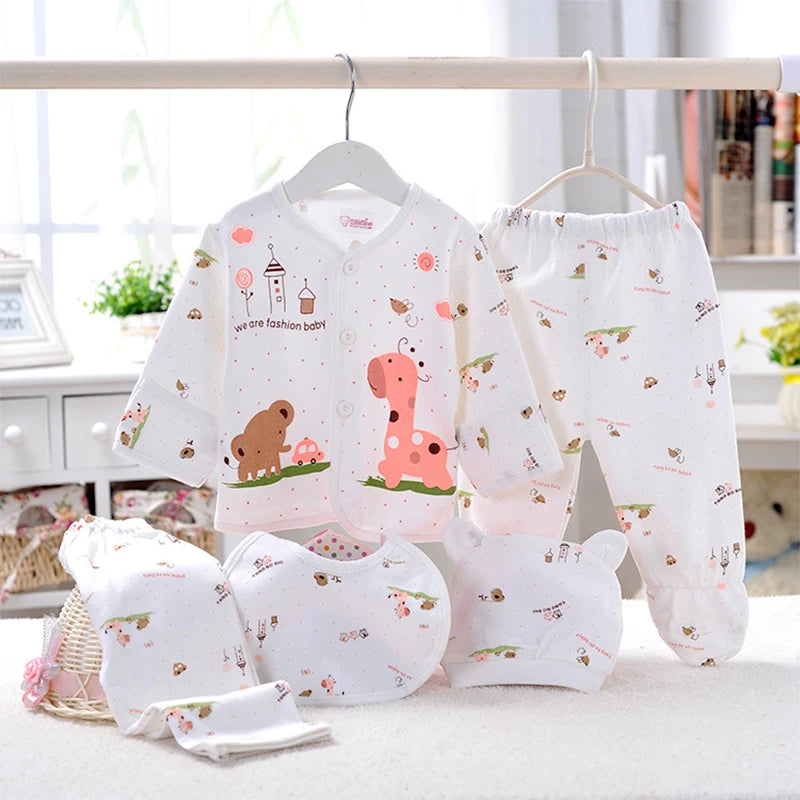5Piece Spring Fall Baby Girl Clothes Toddler Boy Clothing Sets