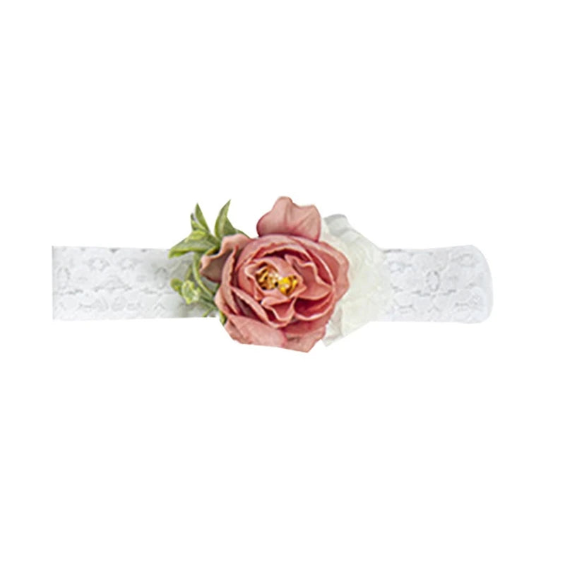 2Pcs/Set Baby Headband Romper Newborn Photography Props Jumpsuit Flower Headwear Infants Photo Crops