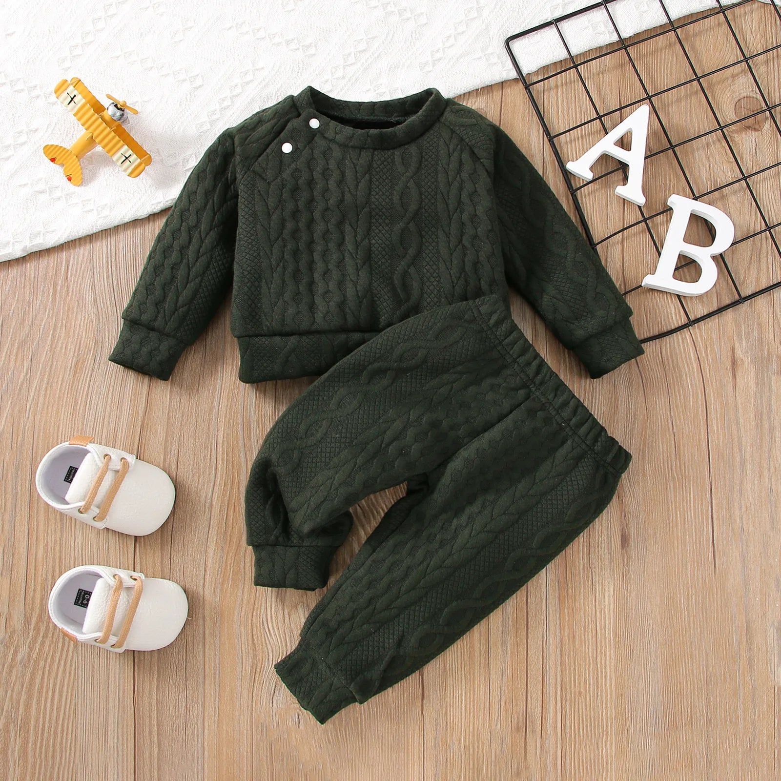 2pcs Baby 95% Cotton Knitting Baby Sets