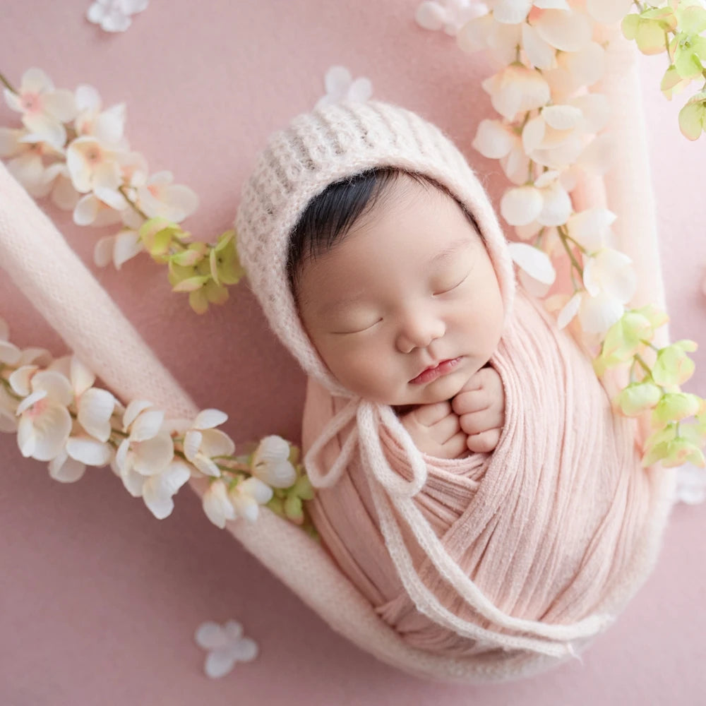 Pink Baby Wrap Newborn Photography Props Knitted Newborn Wraps