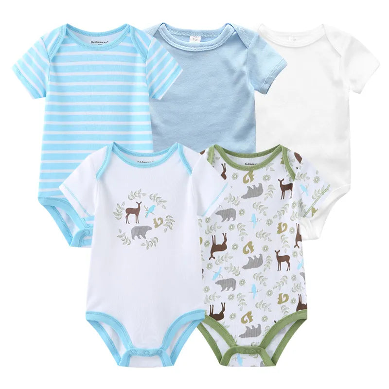 5Pieces Cotton Baby Boy Clothes Set Bodysuits
