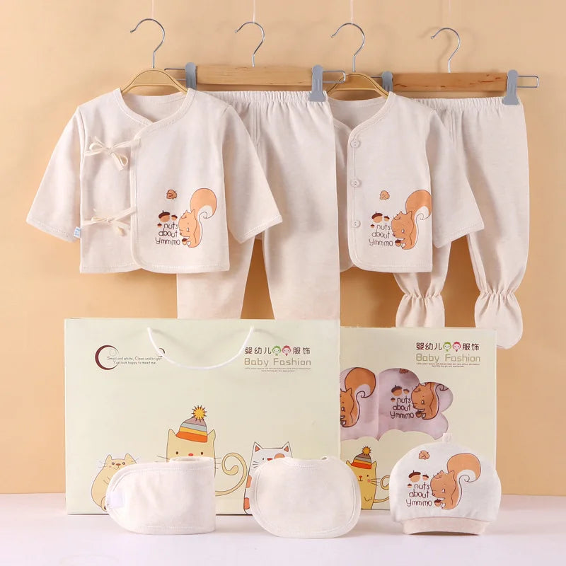 7Pcs/Set With Box Newborn Baby Clothes Unisex 100% Cotton Underwear Gift Set