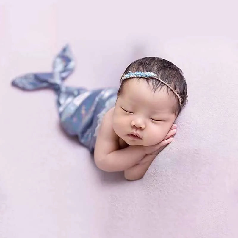 Baby Mermaid Style Newborn Photography With Headwear Accessories