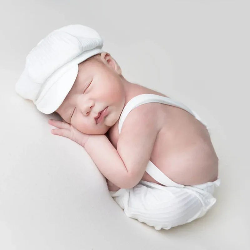 Newborn Photography Clothing Cap+Suspenders 2Pcs/set Outfits