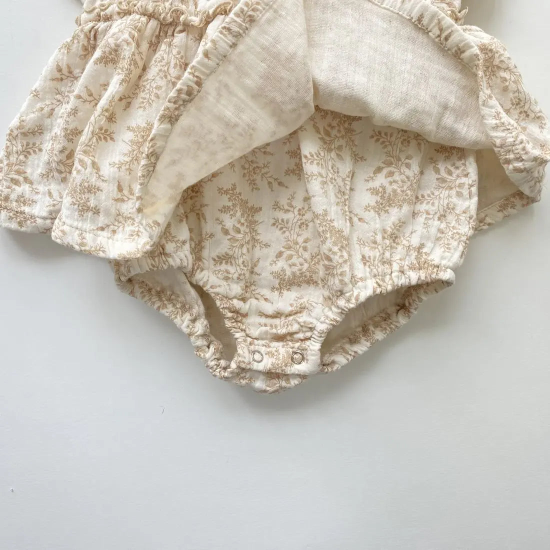 2024 Ins Summer Korean Newborn Girls Cotton Floral Printed Bodysuit