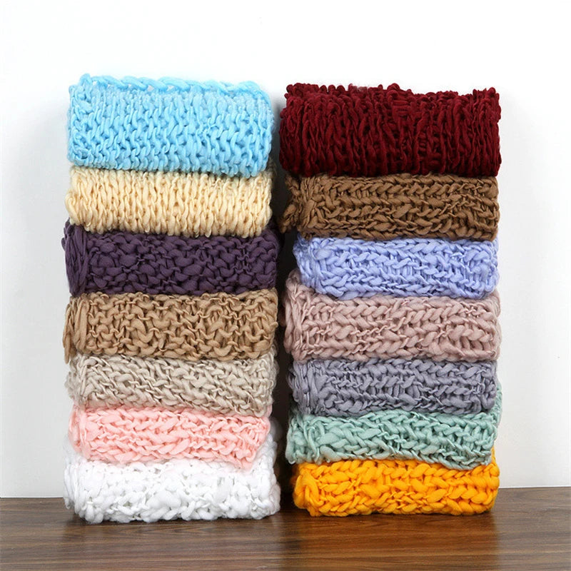 Hand Crochet Blanket Basket Filler Strtetchy Baby Photography Props