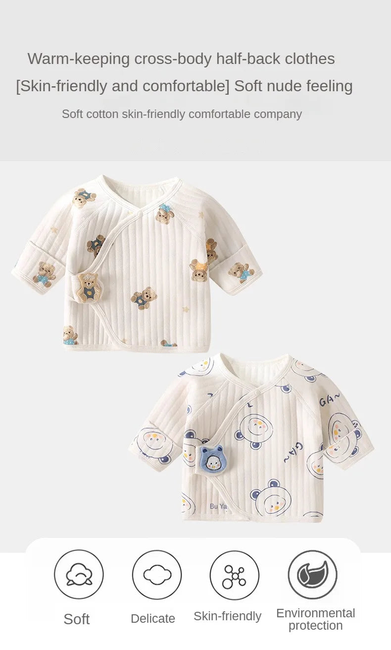 0-3 Newborn Baby Top Pure Cotton Boneless Half Back Top