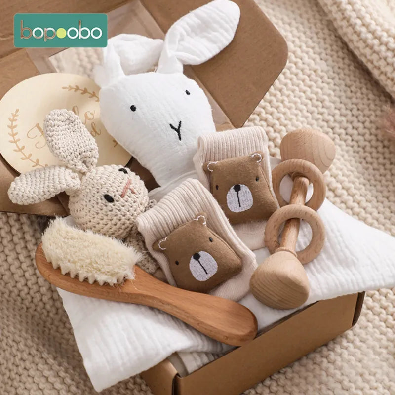 Baby drool Towel Toy Set Milestone Cards Gift Set