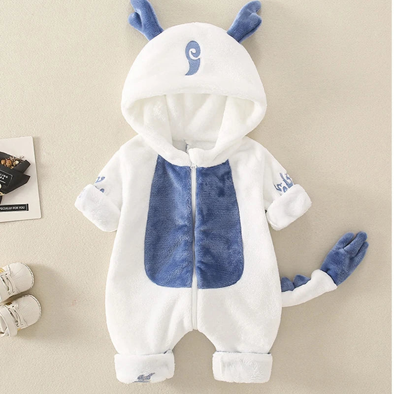 Baby Warm One-piece thick Cute Clothes out Wear