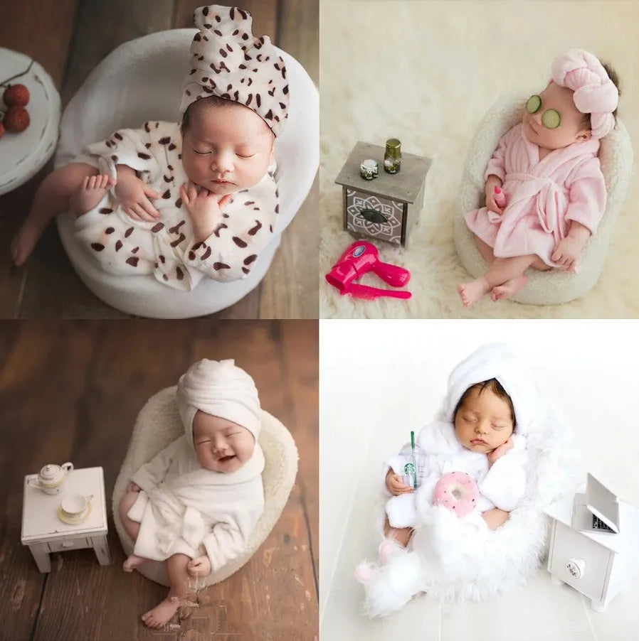 Baby Newborn Photography Props Bathrobes Baby Shower Set