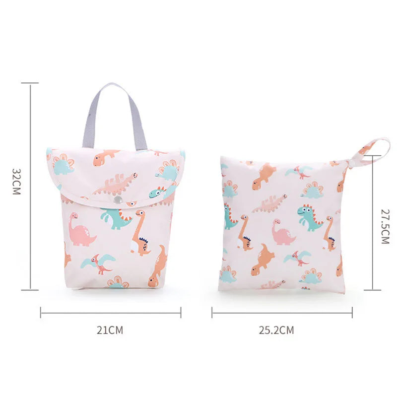 2023 Baby Diaper Bag Organizer Reusable Waterproof Wet/Dry Cloth Bag Mummy Storage Nappy Bag for Disposable Diaper Clothing