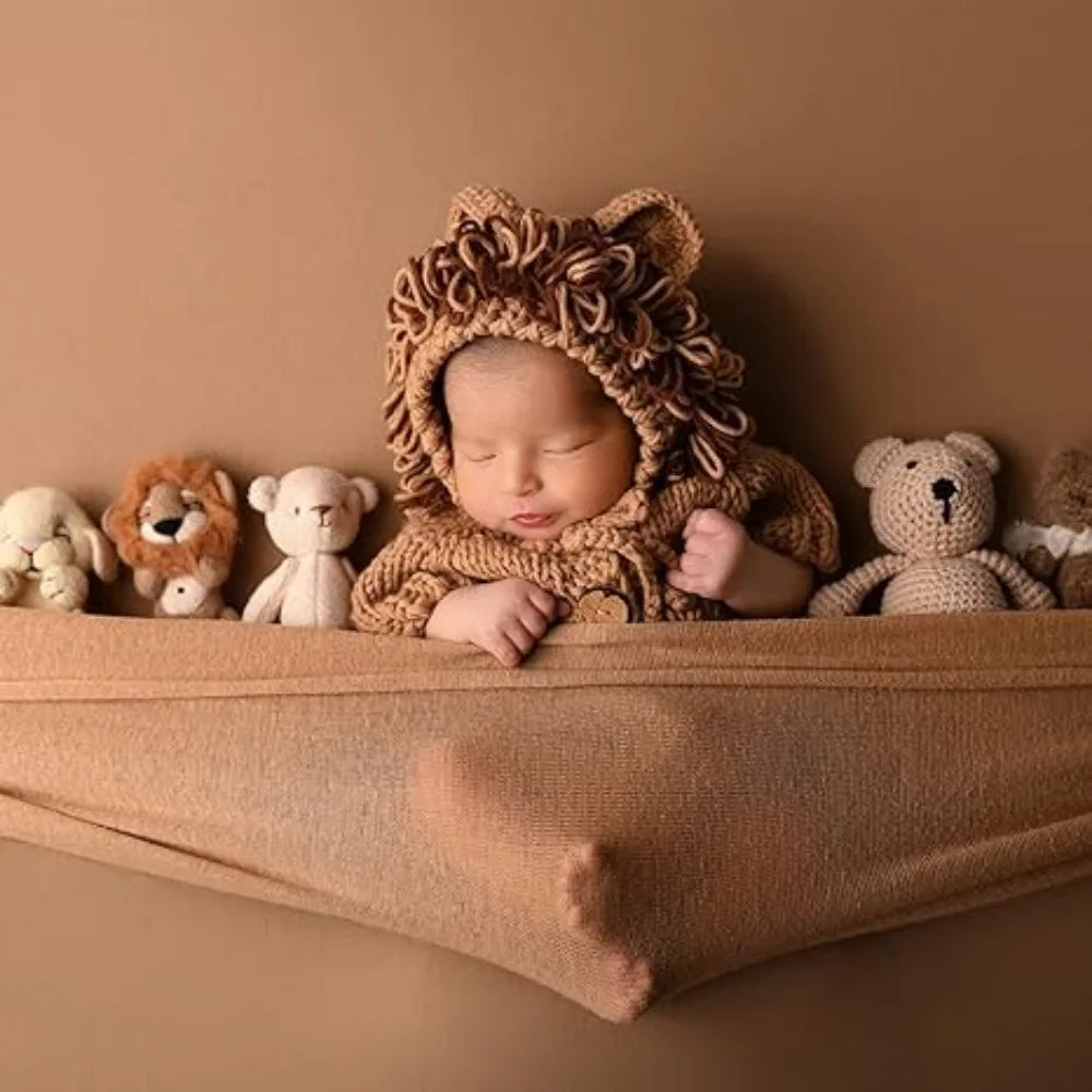 Newborn Infant Hat & Jumpsuits Lion Hat Sweater Photograph Prop