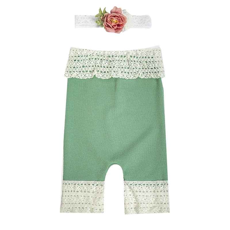 2Pcs/Set Baby Headband Romper Newborn Photography Props Jumpsuit Flower Headwear Infants Photo Crops