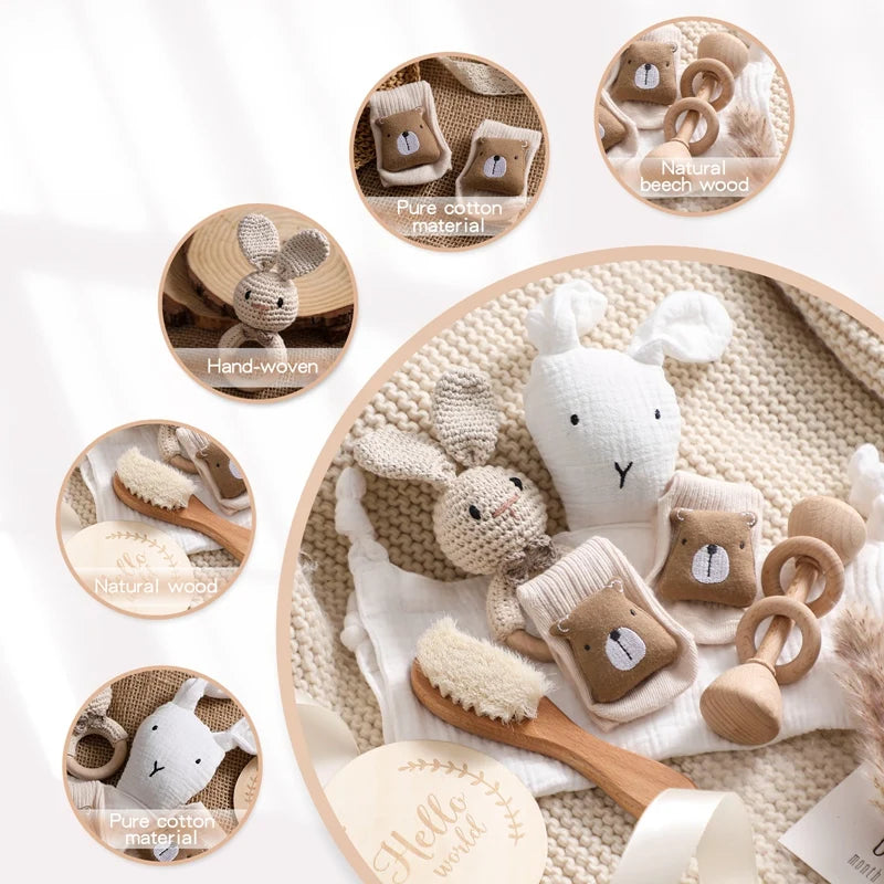 Baby Double Sided Cotton Blanket Newborn Bath Set Gifts Box