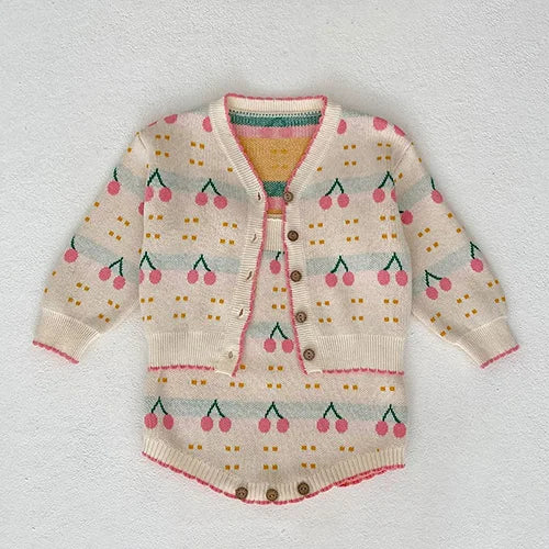 2024 New Spring Infant Baby Girls Knitted Clothing Set
