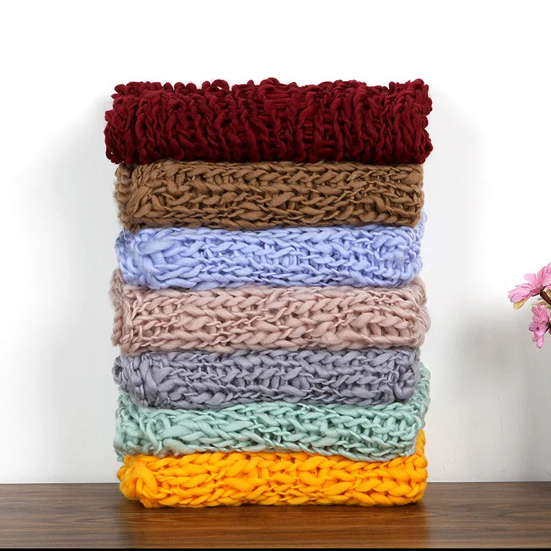 Hand Crochet Blanket Basket Filler Strtetchy Baby Photography Props