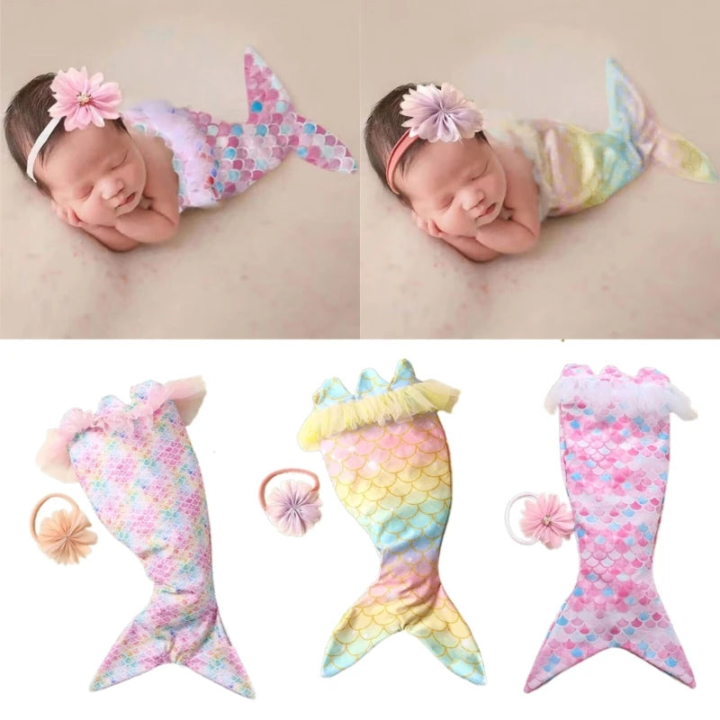 Little Baby Mermaid Costume Flower Headband Kit
