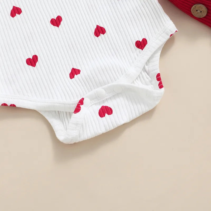 Valentine's Day Infant Baby Girl's Two-Piece Suit Heart Pattern