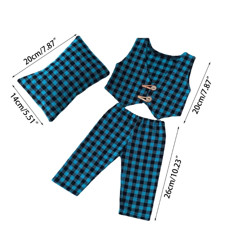Checkered Pillow Pants & Vest Set Newborn Photography Props