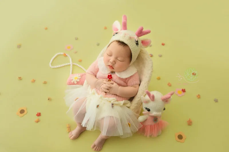 Newborn Photography Clothing Cute Dragon Hat+Clothes+Dolls 3Pcs/Set