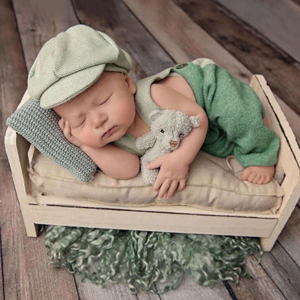 ❤️Newborn Photography Clothing Hat+Suspenders 2Pcs/set Studio Props