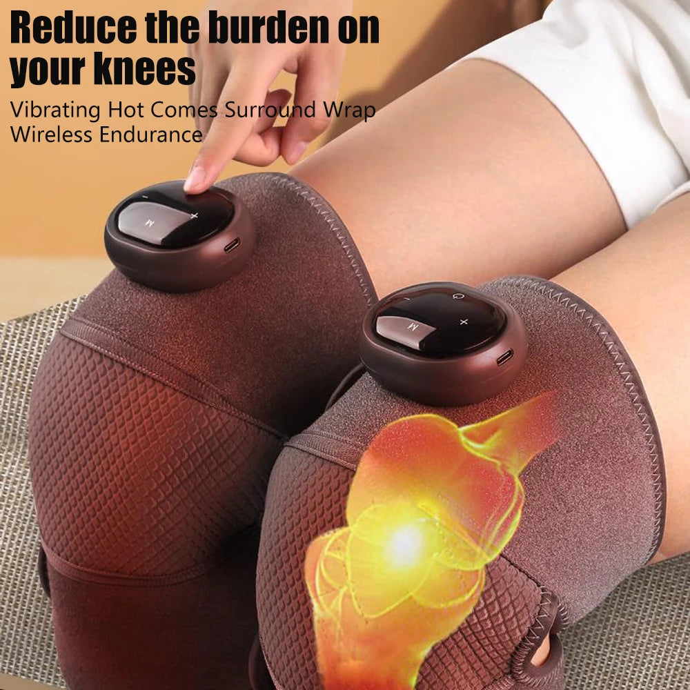 3 in 1 Thermal Knee Massager Shoulder Knee Elbow Heating Massage Support Brace Rechargeable Vibration Pad Arthritis Pain Relief