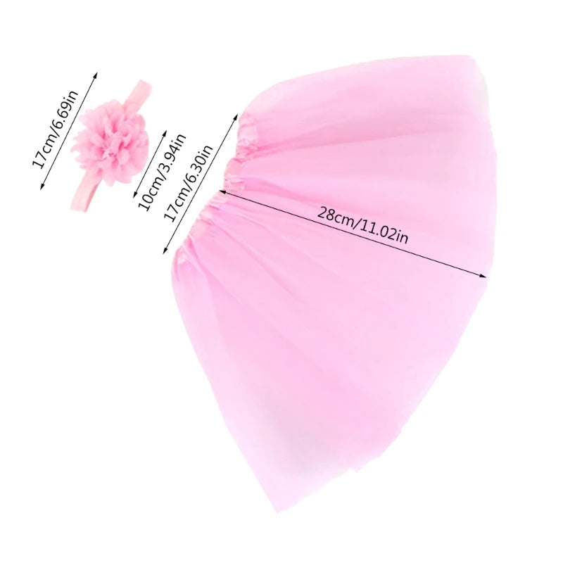 Newborn Hairband & Tulle Tutu Skirt Baby Photo Shooting Props