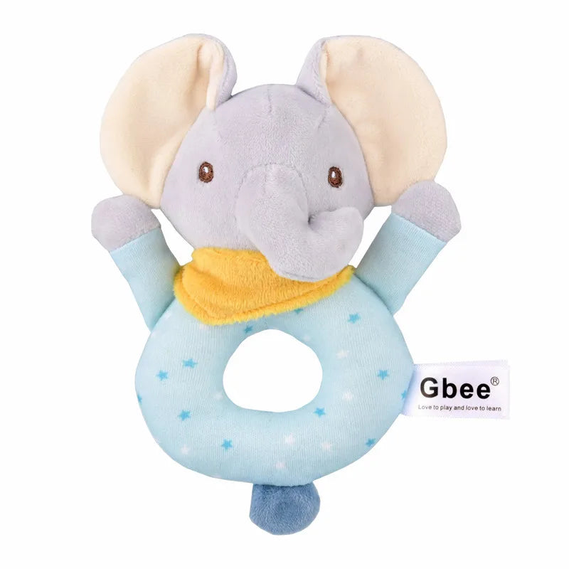 Colourful Animal Rattle Plush Stuffed Handbell Baby Soft Rattle Toys