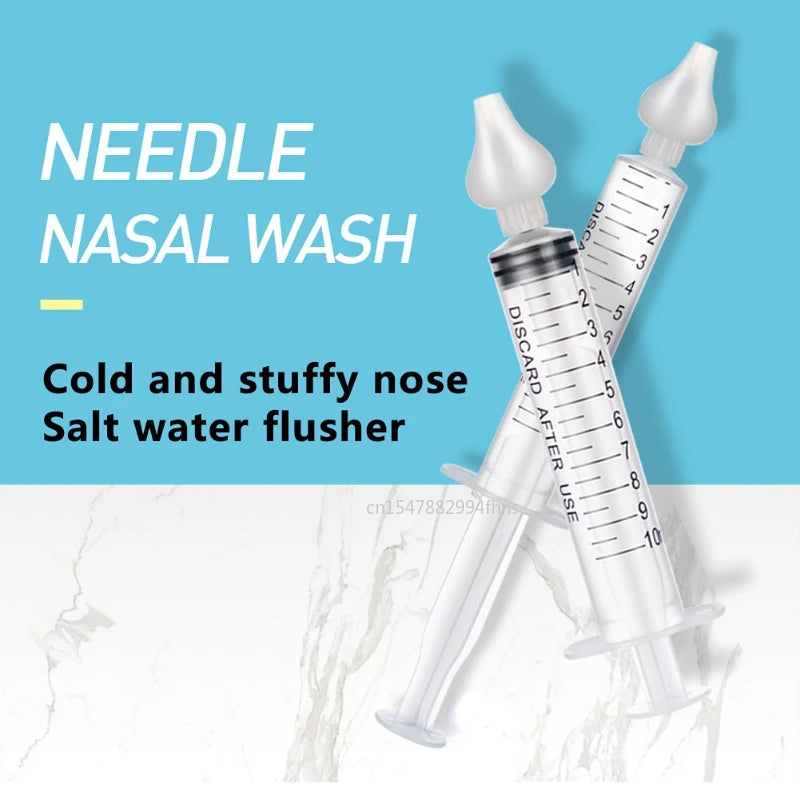 2Pcs Baby Nose Cleaner Rhinitis Nasal Washer Needle Tube Baby Nasal Aspirator Cleaner Syringe Babe Nose Washing for Kid Children