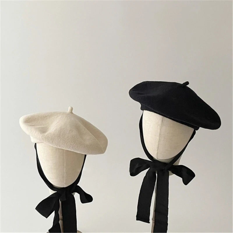 Stylish and Warm Hat for Baby Girls Casual Beret Hair Accessory
