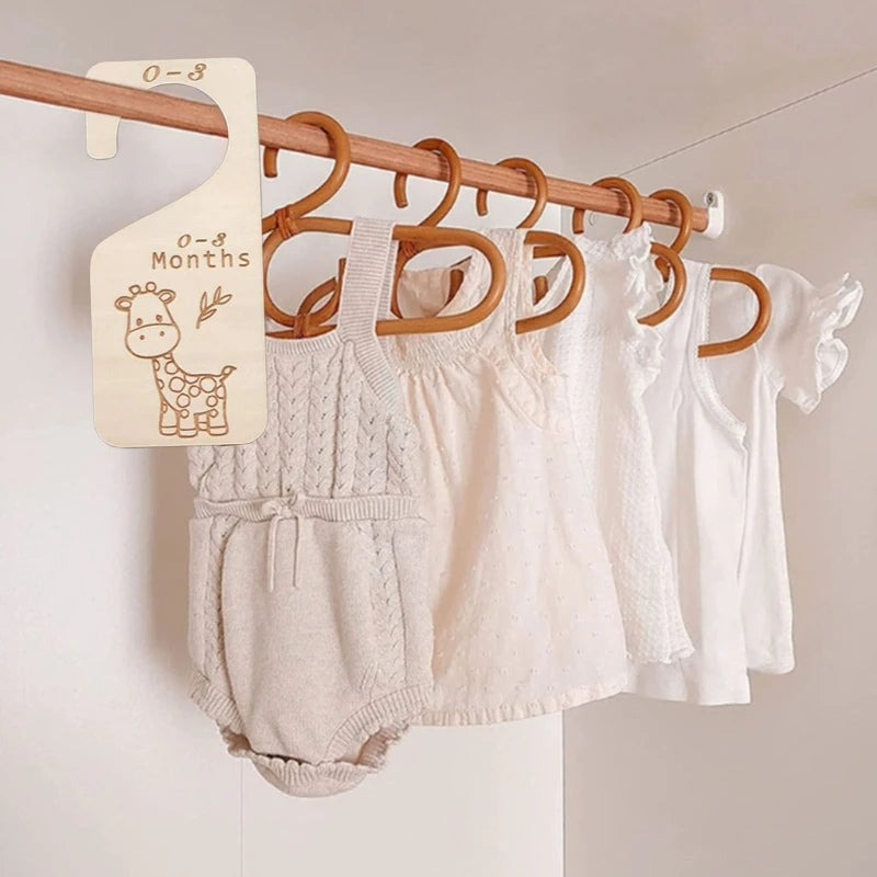 7 Pcs Newborn Baby Closet Size Wooden Closet Organizers