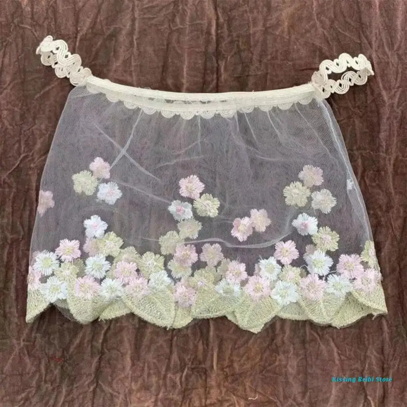 Baby Lace Embroidery Perspective Skirt Costume