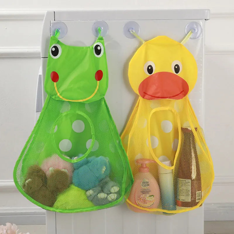Baby Bath Toys Cute Duck Frog Mesh Net Toy Storage Bag